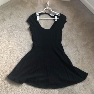 American Eagle Black open Back Dress with Button